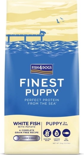 Fish4Dogs Finest granulės didelių veislių šuniukams su balta žuvimi ir bulvėmis 1,5 kg