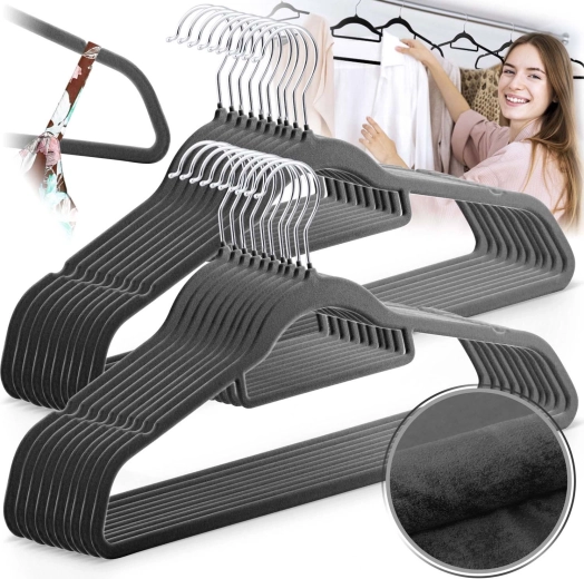 Set of 20 velvet clothes hangers MASSIDO