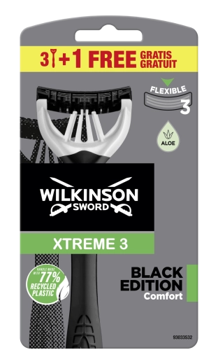 Wilkinson Xtreme 3 Black Edition vienkartinis skutimosi skustuvas 3+1 vnt.