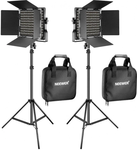 Neewer dviejų spalvų LED panelių rinkinys 660 40 W (3200–5600 K) su stovais ir voštinėmis durelėmis