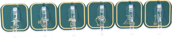 Self-adhesive hooks, 6 pieces - dark green