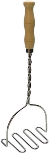 Stainless steel potato masher with wooden handle 32 cm