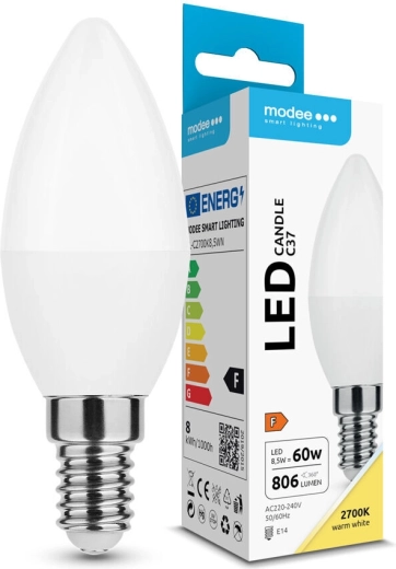 LED žvakės tipo lemputė C37 8,5 W E14 806 lm šilta balta Modee