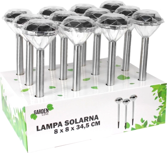Saulės sodo lempa Diamond 8 × 8 × 34,5 cm