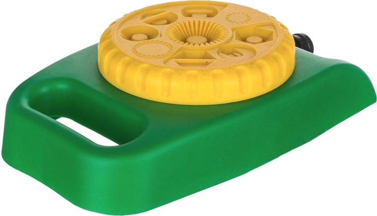 Stationary garden sprinkler with 8 functions
