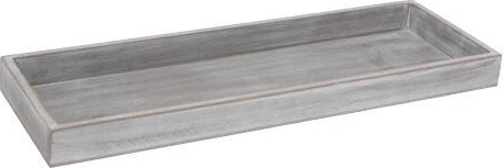 Medinis dekoratyvinis padėklas 40 × 14 × 3 cm, pilkas