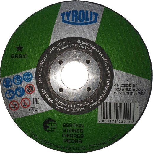 Cutting disc for stone and cast iron 125 × 2.5 × 22.2 mm