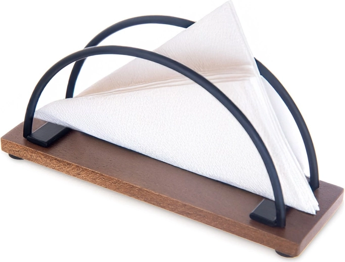 Radka Wooden and Metal Napkin Holder 16 × 5 × 8 cm