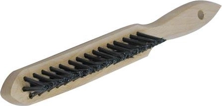 Corner hand brush, 3-row, with wooden handle
