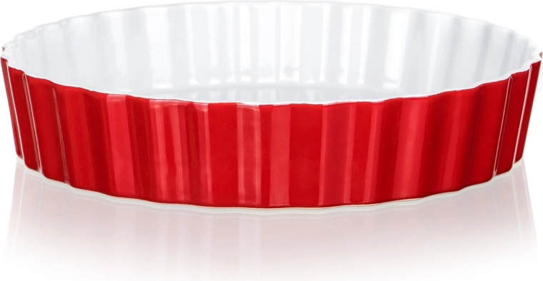 Keraminė kepimo forma CULINARIA, apvali 27,5 cm, raudona/balta