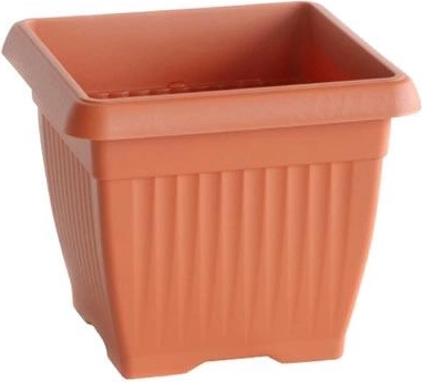 Plastic square flower pot 19 × 19 cm, height 16.5 cm