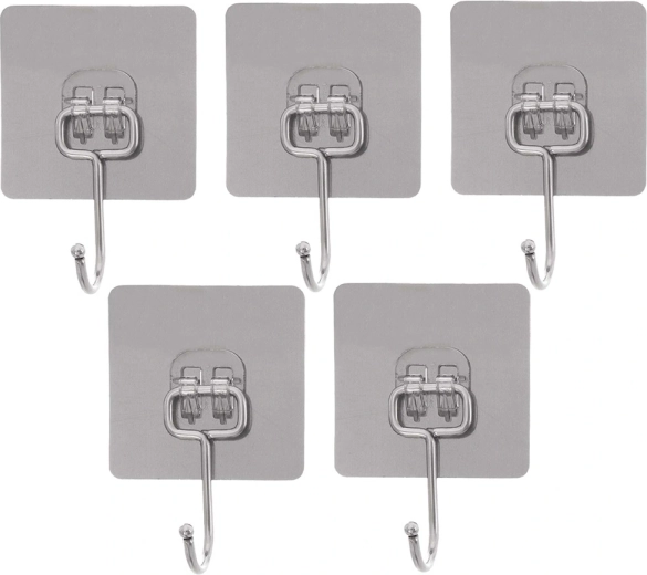 Lipnūs plieniniai kabliukai 6,5 cm – 5 vnt. rinkinys