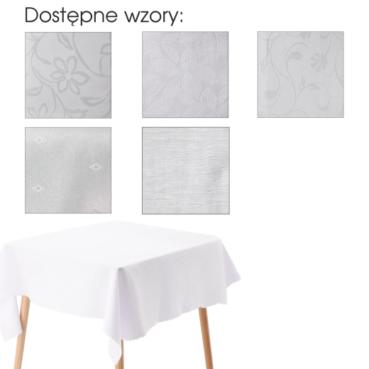 White rectangular polyester tablecloth 130 × 180 cm