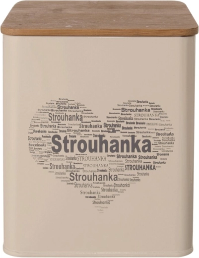 Skardinė džiūvėsėliams su mediniu dangteliu „Širdis“