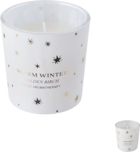 Scented candle in a glass jar 7 cm – mix of fragrances and designs