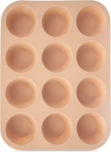 Silikoninė keksiukų (muffinų) forma 12 vnt., smėlinė 32,5 × 25 × 3 cm