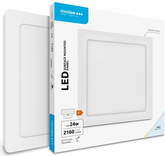 Modee LED square ceiling panel 24 W cool white 2160 lm
