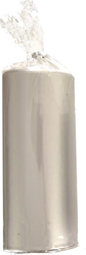Sidabrinė metalinė cilindrinė žvakė 18 cm