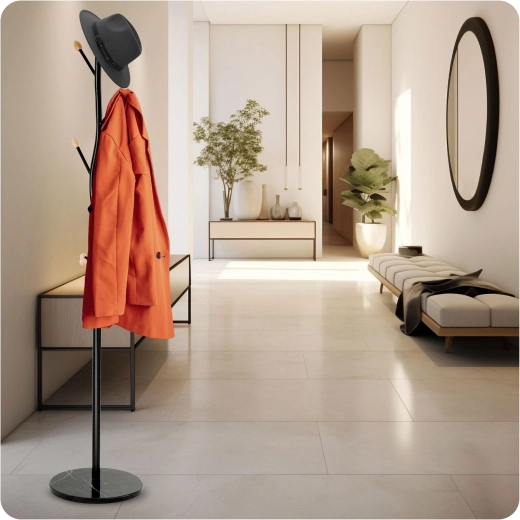 9 hooks for coats, jackets, and accessories