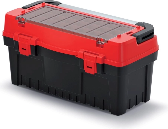 EVO įrankių dėžė su metaline rankena, 594 × 288 × 308 mm, raudona