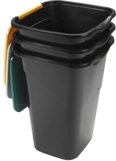 HEIDRUN Plastic Recycling Bins 3×50 l, Set of 3