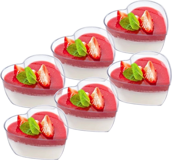 Širdelės formos desertinės taurės 120 ml, 6 vnt.