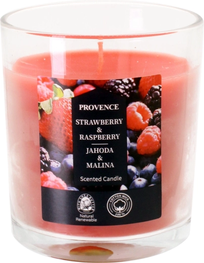 Candle in Glass Strawberry and Raspberry 7 × 8 cm
