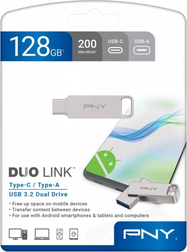 USB atmintinė 128GB PNY DUO LINK USB 3.2 Type-C