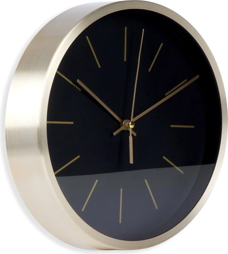 Black-and-gold wall clock 25 cm