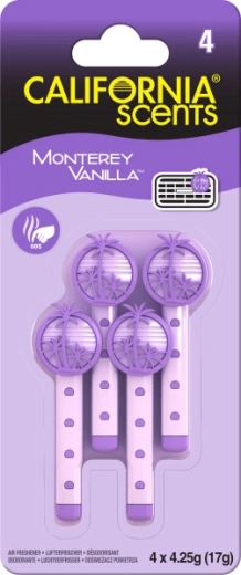 California Scents Vent Stick Monterey Vanilla – kvapiosios lazdelės automobilio ventiliacijai (4 vnt.)