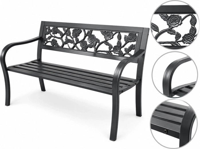 Decorative backrest with rose motif