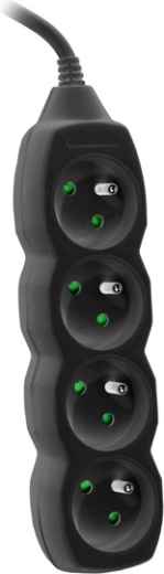 PowerWatch strip 3 m black (4 outlets)