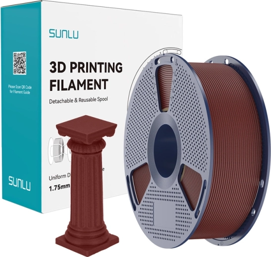Sunlu PLA High‑Speed marmurinis filamentos siūlas plytų raudonos spalvos