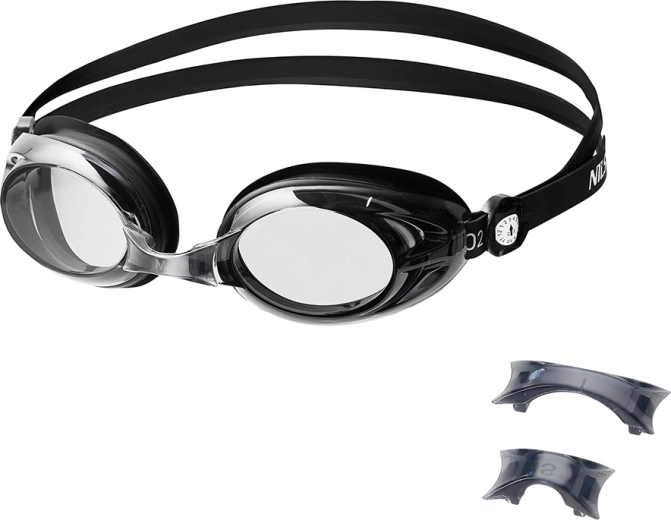 Plaukimo akiniai NILS Aqua juodi su Anti‑Fog ir UV apsauga