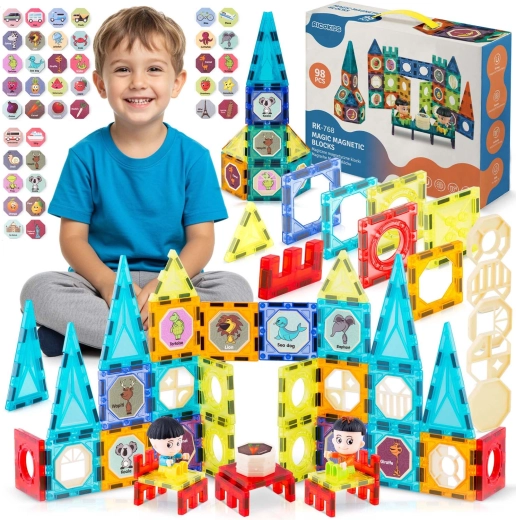 Ricokids Magnetic Building Set XXL Tower and Carousel (approx. 98 pieces)