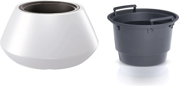 Planter with insert 58.2 cm – white round plastic planter for indoor and outdoor use