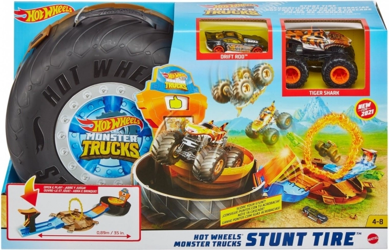 Hot Wheels Monster Trucks kaskadininkų arena padangoje – nešiojamas rinkinys