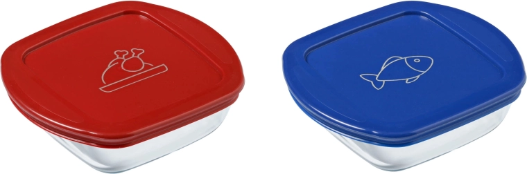 Set of Square Glass Containers PYREX 2 pcs 0.3 l