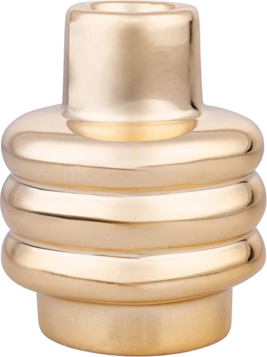 Porcelianinė žvakidė auksinės spalvos, 9 cm