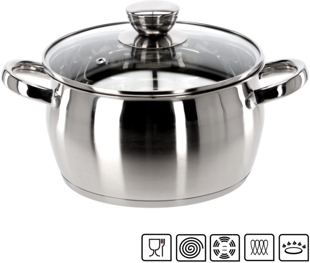 Belly Stainless Steel Pot with Lid, 2.5 L, 20 cm