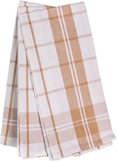 Classic Kitchen Towels 50 × 70 cm, beige-white, 100% cotton (3 pcs)