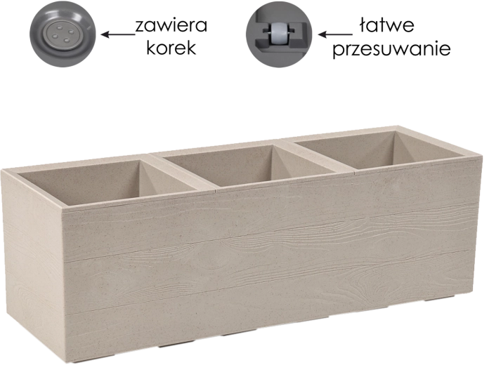 Karo Planter 90 × 30 cm Coffee Latte on wheels