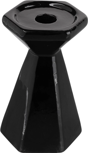 Juoda kūginė žvakidė 13 cm
