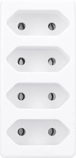 4 sockets for type C (Euro) plugs