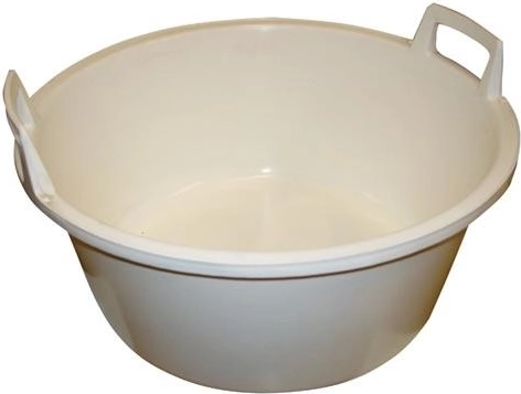 Plastikinis dubuo su rankenomis 49 cm, baltas, 25 l