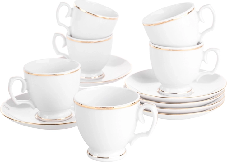 Mariapaula Klasyka Gold Line espresso cup set with saucers 100 ml (12 pcs)