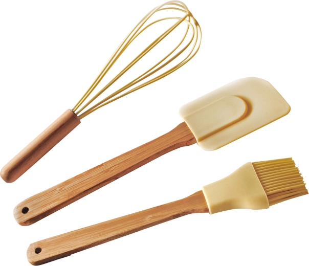 Silicone Kitchen Utensil Set – Whisk, Spatula, and Basting Brush
