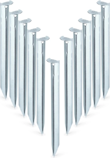 Metaliniai palapinių kuoliukai 23 cm – 10 vnt. rinkinys