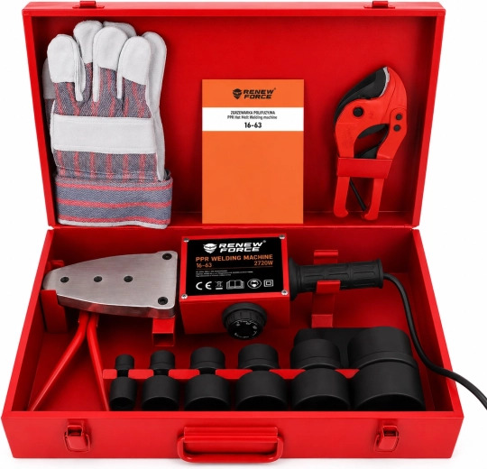 Complete set of 7 nozzles 16–63 mm in a metal case