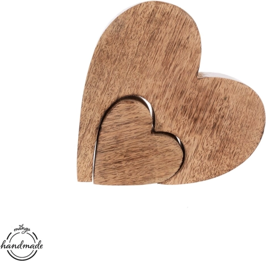 Wooden Heart Decoration Made of Mango Wood